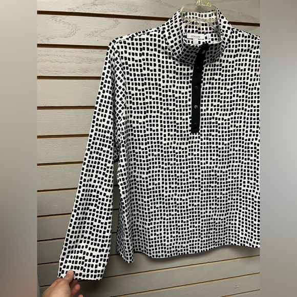 Chico's Monochrome Patterned Blouse - Picture 4 of 6